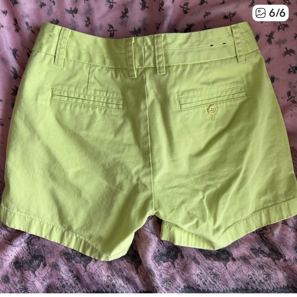 💚 J.Crew Chino Shorts Lime Green Size 2 Waist 30 Cotton Summer Shorts